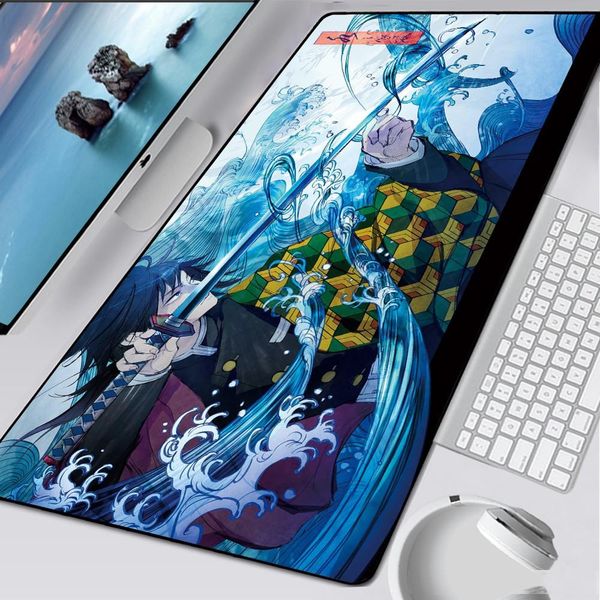 

xl anime kimetsu no yaiba pad mouse hd print computer gamer locking edge mousepad xxl keyboard pc mice mats pad for csgo