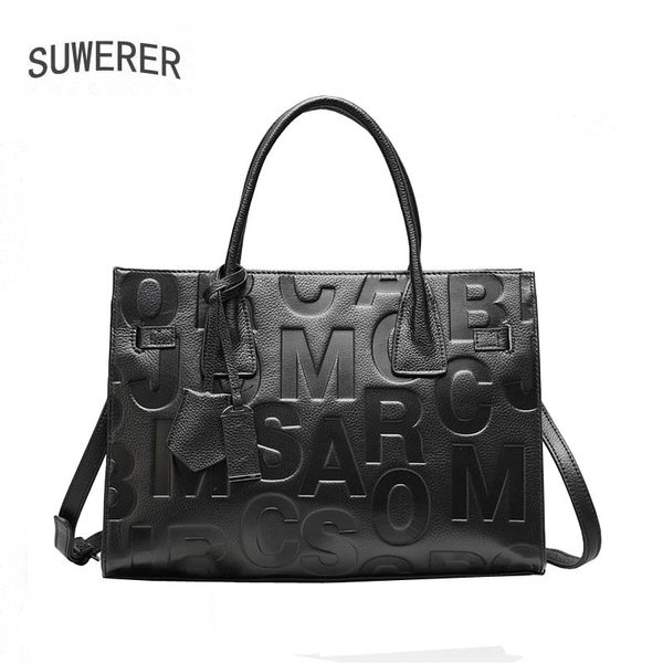 

suwerer 2020 new women genuine leather handbags fashion real cowhide bag large capacity tote bag