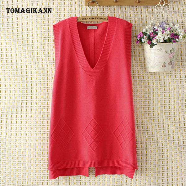 

ladies sleeveless sweater waistcoat 2020 spring plus size back split buttons women vests v neck loose 4xl female vest, Black;white