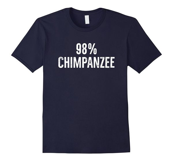 

98% chimpanzee t-shirt funny evolution science distressed summer short sleeves fashion t-shirts men cool tees