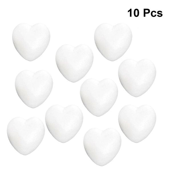 

10 pieces 6cm white heart shaped styrofoam foam ornaments diy craft party decoration