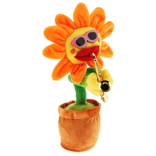 

dancing sunflower electronic singing toy flower bobble plant pot swing