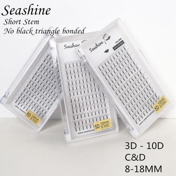 

seashine short stem russian volume eyelashes extension pre made fans lashes 3d c curl individual extensions makeup beauty