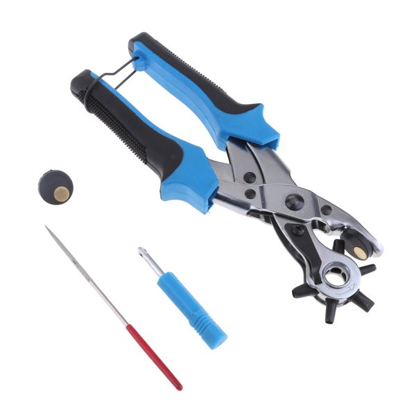 

heavy duty leather hole punch hand plier belt holes revolving punches 6 size