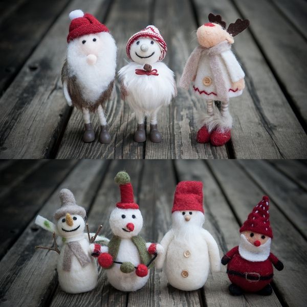 

christmas snowman home decoration elk wool felt doll mini toys newborn baby pgraphy props shooting ornaments
