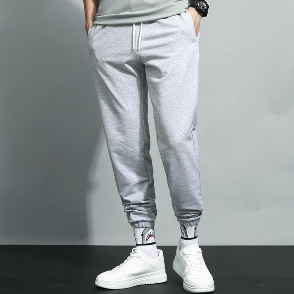 

new style athletic pants male autumn loose and plus-sized trousers shell nosing ankle banded pants pure cotton casual harem pant, Black;blue