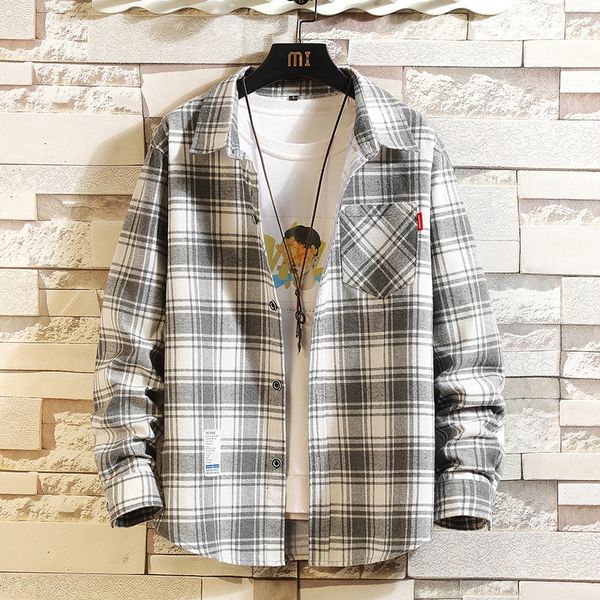 

long sleeve 2020 autumn new fashion casual plaid substitute shirt long sleeve 2020 autumn new fashion casual plaid men's shirt men&#039, Blue