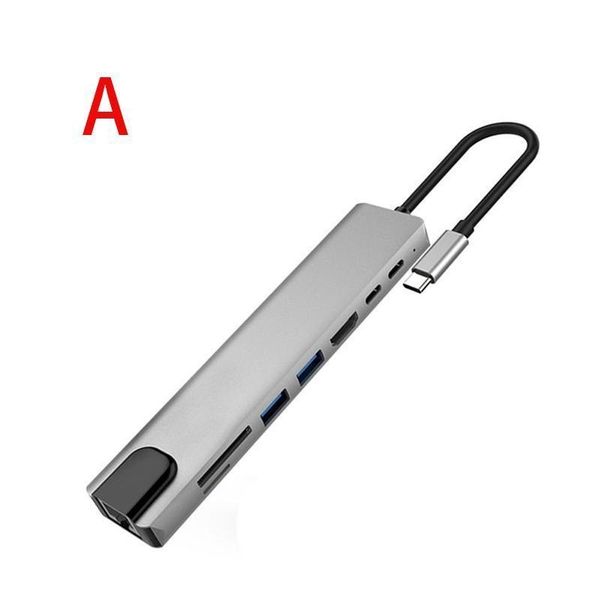 

8-in-1type c hub usb c to rj45 hdmi usb3.0 ports with hub tf sd reader pd usb-c for macbook pro samsung