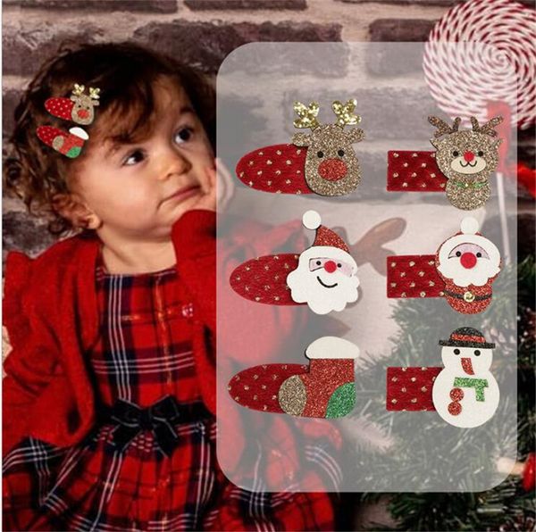 

sequins children's cute christmas hairpin elk bb clip santa snowman headdress hair clip baby kids hairpin girls hair pins barrette d990, Slivery;white