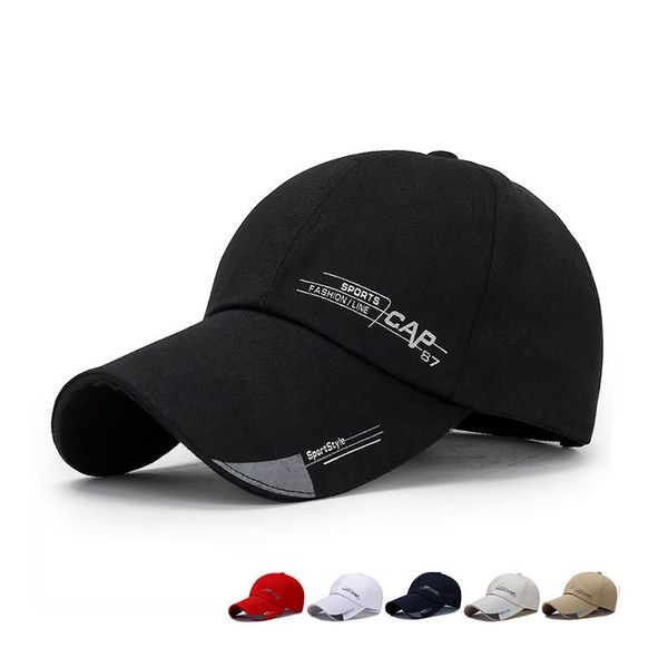 

ball caps spring summer simple fashion baseball big brim lengthen uv protection sun hats for men and women, Blue;gray
