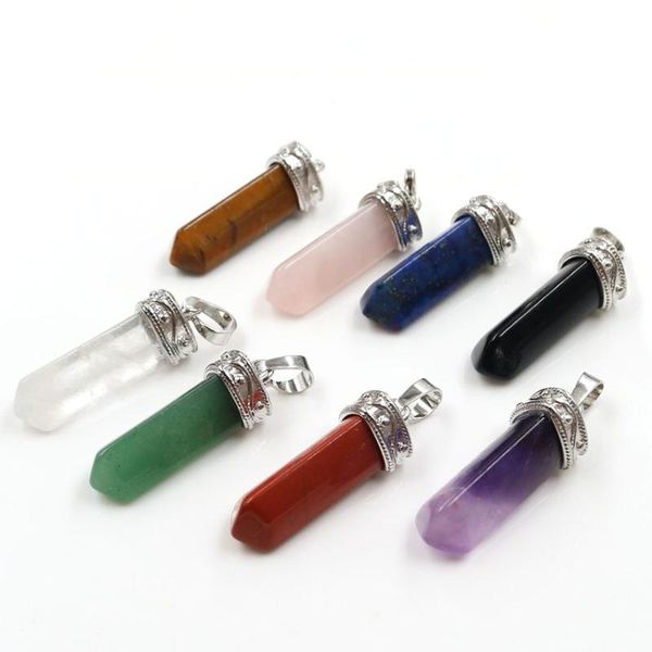 

xingshangmie natural amethysts lapis lazuli black agates triangle shape pendant necklace for women reiki charm jewelry, Silver