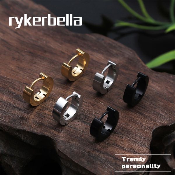 

hoop & huggie fashion small stainless steel simple earrings for women men punk jewelry gifts brincos unisex, Golden;silver