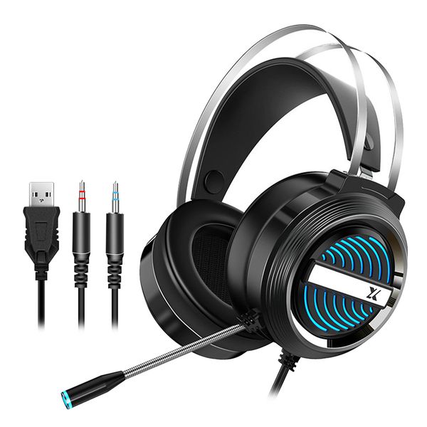 

x9 usb + 3.5mm gaming headset with mic 7 led for ps4 pc gamer switch