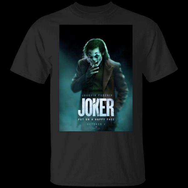 

new poster joker joaquin phoenix 2020 movie black t shirt men women sportswear tee shirt