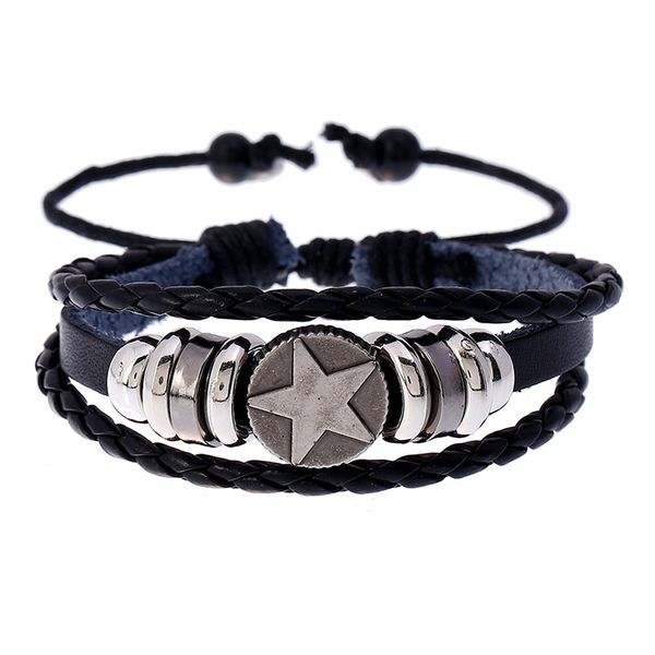 

tennis star arrival casual brown multilayer rope handnade woven weave women leather men bracelets male female retro gift jewelry, Golden;silver