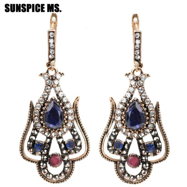 

dangle & chandelier sunspicems vintage turkish resin earring for women antique gold color arabesque ethnic wedding jewelry bohemia bridal gi, Silver