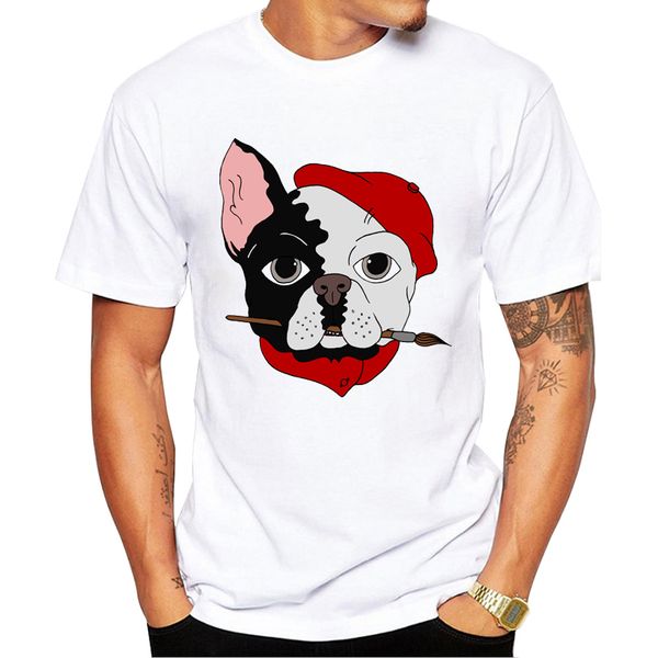 

teehub 2019 artist dog men t-shirt fashion french bulldog printed tshirts short sleeve summer tees casual