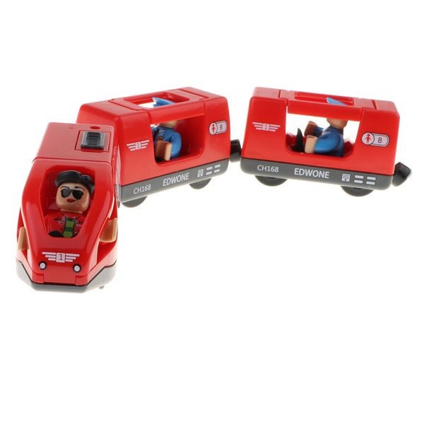 

wooden trains railway set compatible accessories - red multiple units