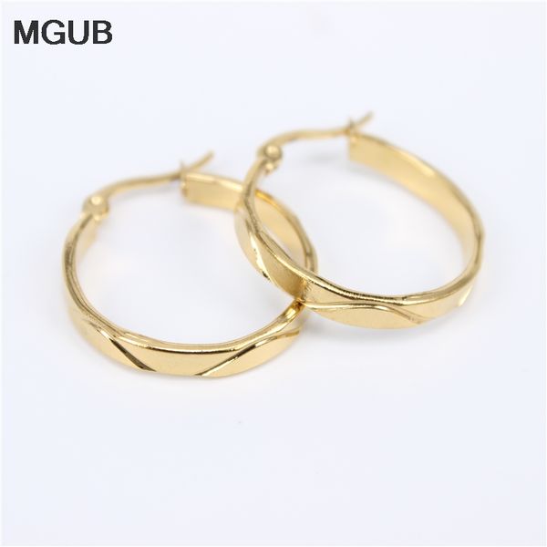 

diameter 17-30mm circle small hoop earrings with gold color simple earring for women stainless steel jewelry lh820, Golden;silver