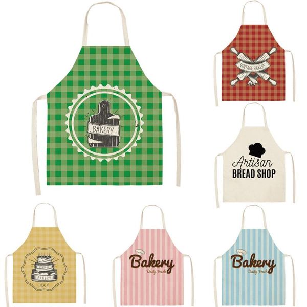 

cutlery pattern printed multifunction antifouling kitchen aprons cotton linen men women chef cooking apron cleaning 68*55 0042