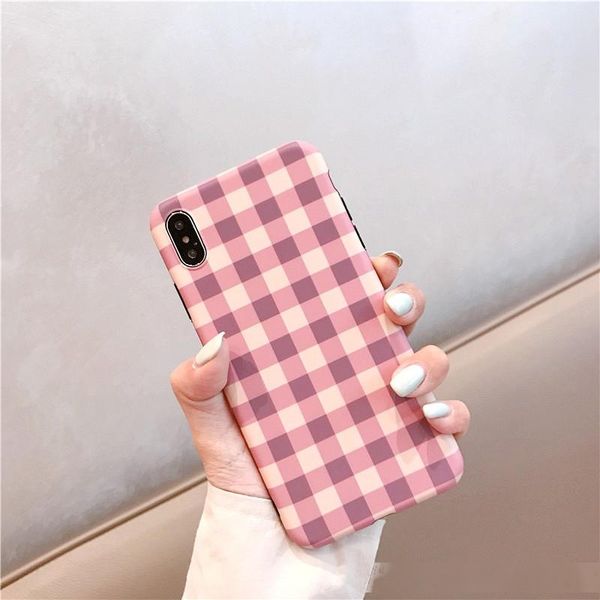 

ins simple plaid suitable for apple 8plus x phone case iphone11pro ruan tao xs max/xr female 7/6