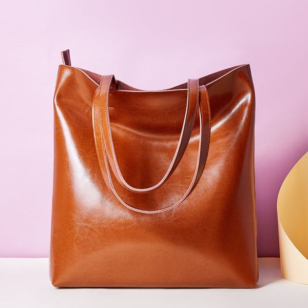 

qiaobao fashion bags handle women shoulder bag luxury 100% genuine leather casual female totes large capacity women handbags