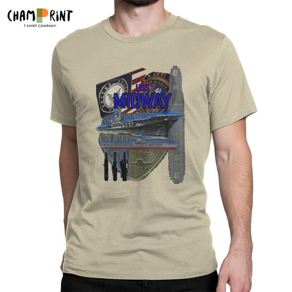 

men's uss midway t shirt ww2 battle american history war cotton novelty short sleeve round neck tees summer t-shirt