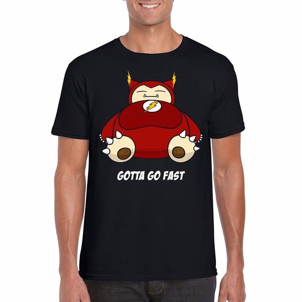 

snorlax gotta go fast t-shirt the flash parody design funny t-shirt new t shirts funny tee new funny