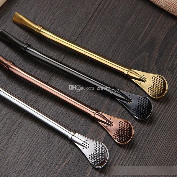 

304 stainless steel straw spoon creative practical tea strainer anti scald spoons with long handle stir sell 3yy r