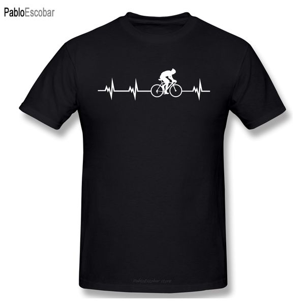 

cycling heartbeat t-shirt men letter print basic tee shirt funny design short sleeve streetwear print homme top