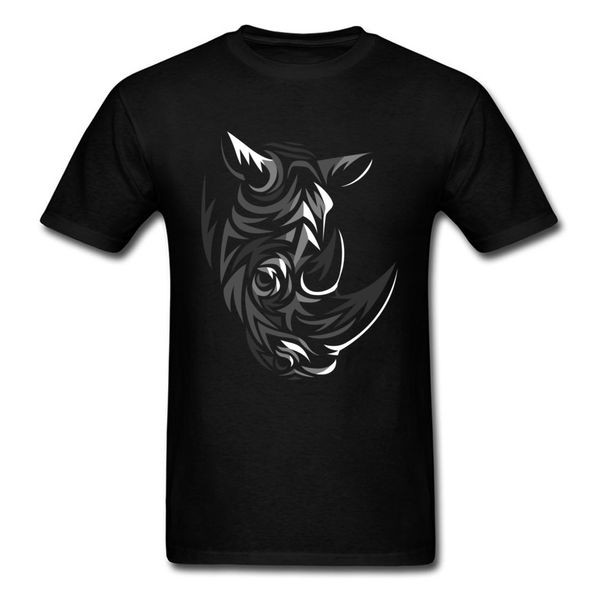 

tribal rhino t-shirt men striped t shirt artist fashion design clothing hip hop tees hipster father day tshirt