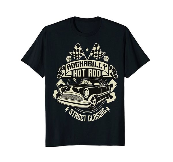 

2019 новых мужчины смешного mens vintage hotrod rockroll рокабилли классического автомобиль футболка большая черная майка