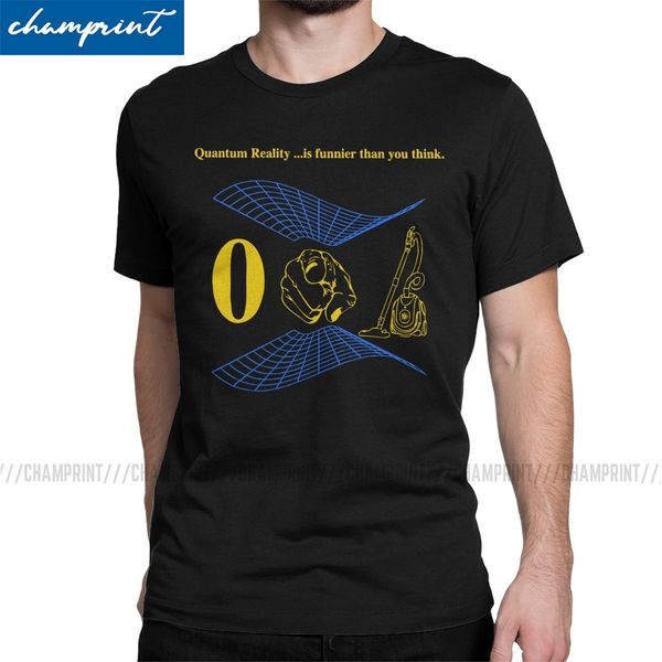 

men quantum reality t shirts quantum mechanics physics science physical geek nerd clothing funny round collar tees big size