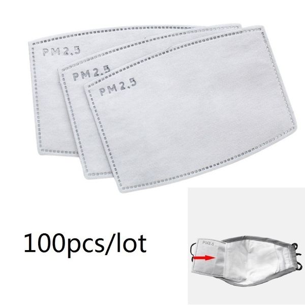

layers filters mask 5 pad non-woven anti pm2.5 activated carbon filter masks replaceable filter slice 100pcs/lot1