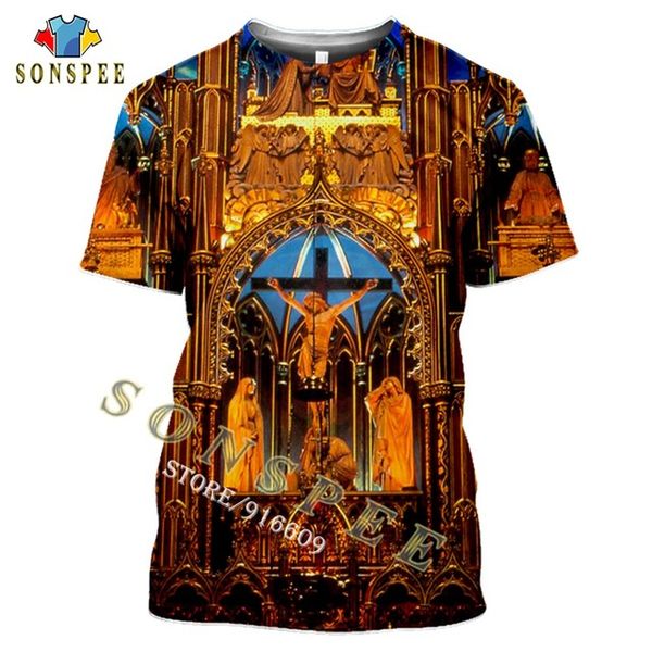 

church building summer 3d print shirts funny kawaii plus size men clothing