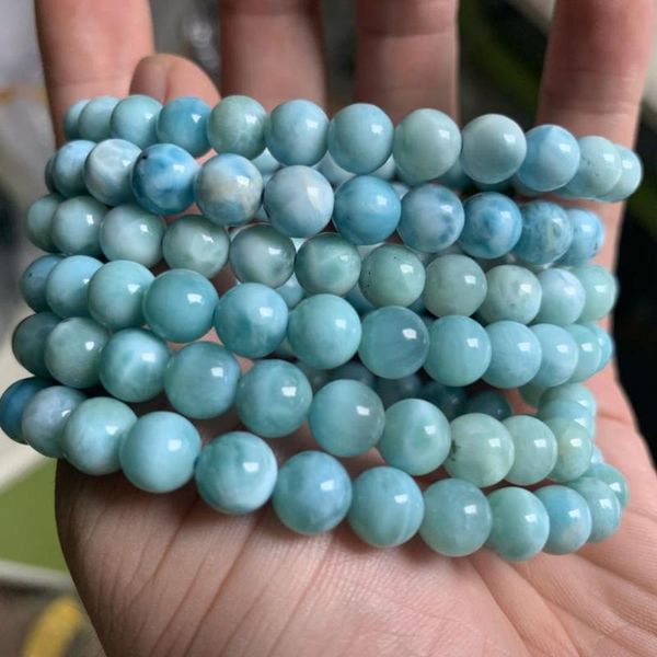 

7mm larimar/copper pectolite stone beads bracelet natural energy stone bracelet diy jewelry for woman wholesale, Black