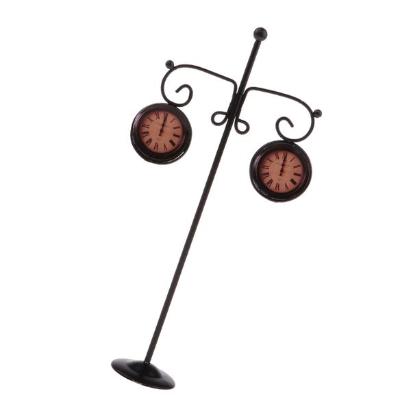 

1/12 diy dollhouse miniature furniture vintage metal clock pole garden decor