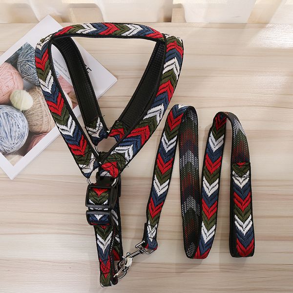 

rope weaving traction chain wear-resisting splicing dog with the dog collar chest straps wholesale manufacturers