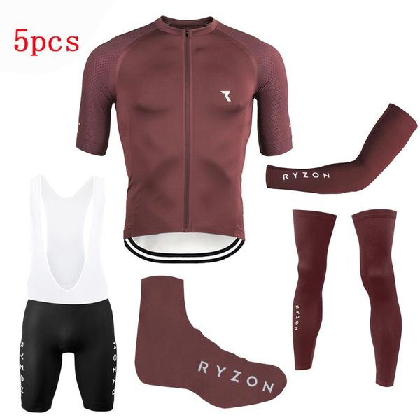 

2020 ryzon new cycling jersey team 5pcs full set pro bicycle maillot bottoms clothes mtb road bike shorts suit men ropa ciclismo, Black;blue