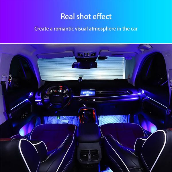 

aozbz 1 to 5 car interior light sound active el neon strip light rgb led multicolor bluetooth phone control atmosphere