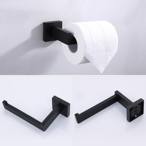 

toilet paper holder kit shelf rack wall mount tissue black stainless steel kitchen bathroom accessories single pipe roll hanger t200107