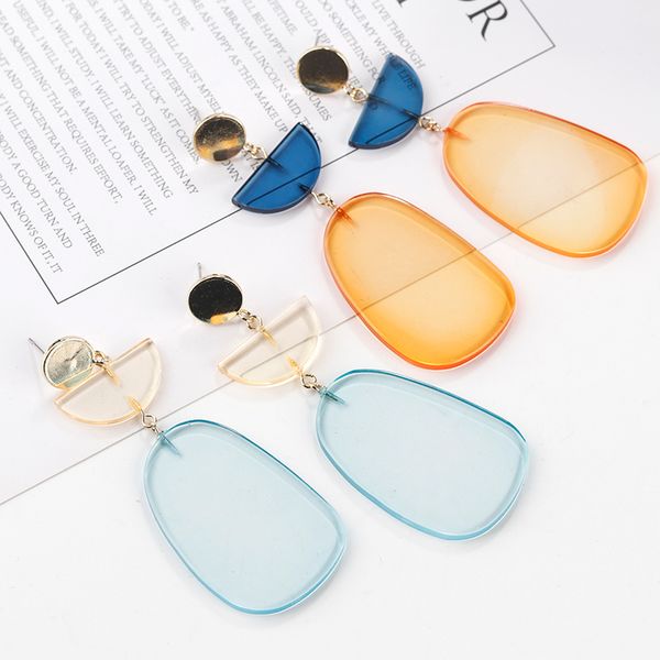 

dangle & chandelier amorcome fashion resin long drop earrings atmosphere geometric acrylic statement acetate earring jewelry pendiantes, Silver