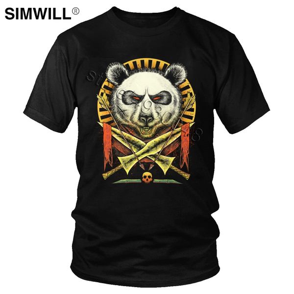 

vintage panda warrior shirt men's cotton sword bear t-shirt short sleeves crew neck tee classic oversize graphic tshirt gift