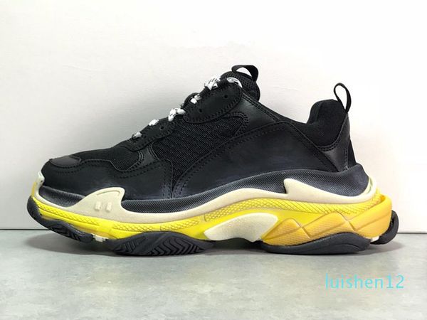 

plus version luxury shoes designer dad sneakers tripe-s sports casual shoes black yellow grey mens fashion sneaker size 40-45 l12
