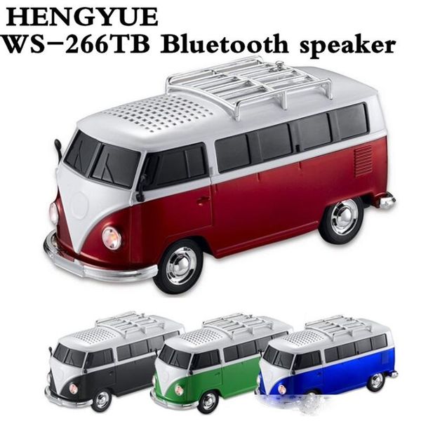 

50pcs ws-266tb bluetooth speaker colorful mini speaker car shape mini bus speaker sound box mp3 u disk tf bluetooth fm function