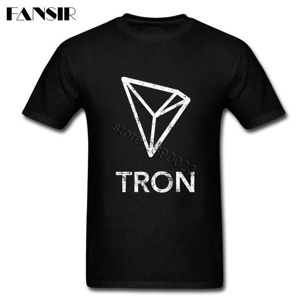 

vintage tron coin cryptocurrency short sleeve t-shirt custom made camiseta cotton crew neck men t-shirt for team