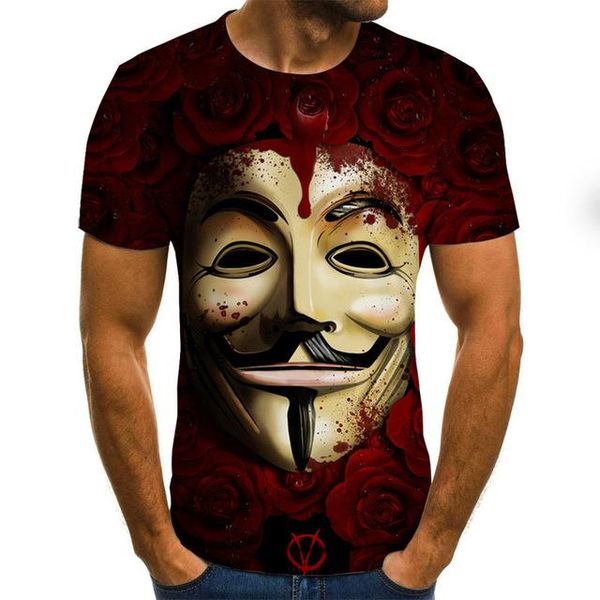 

clown joker face terror 3d print shirts horror oversized harajuku men clothing
