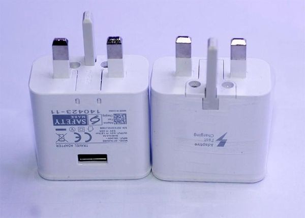 

100pcs adaptive fast charging uk travel wall charger for samsung s7 s6 s6 edge note 4 5 huawei