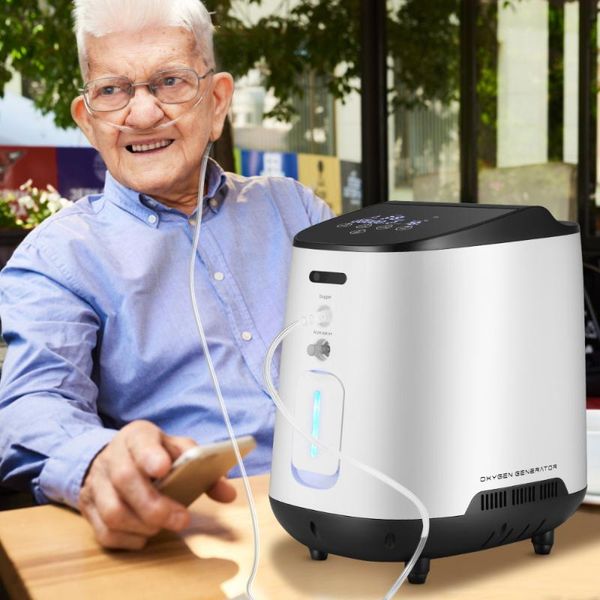 

1-7l/min oxygen concentrator generator machine portable air purifier for home elderly health care english version no battery