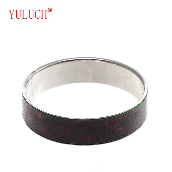 

yuluch 2020 stainless steel hand slotted pu leather fashion couple jewelry bracelet popular party gift, Black